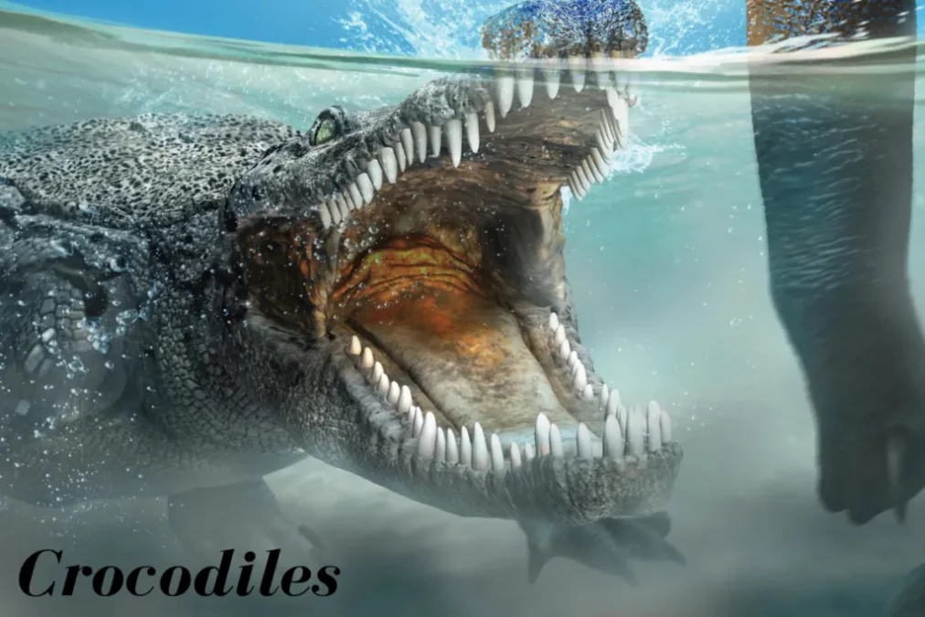 Crocodiles under the water