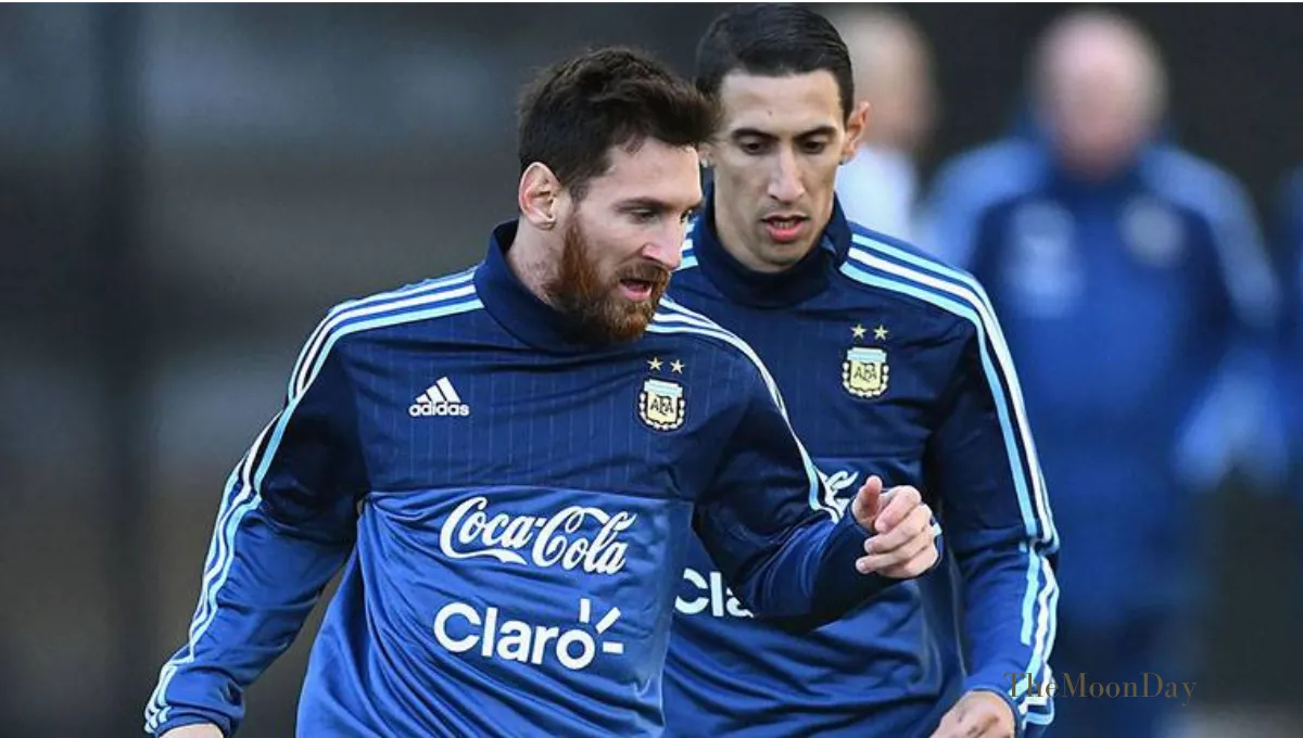 Angel Di Maria and Lionel Messi Training in Argentina Team