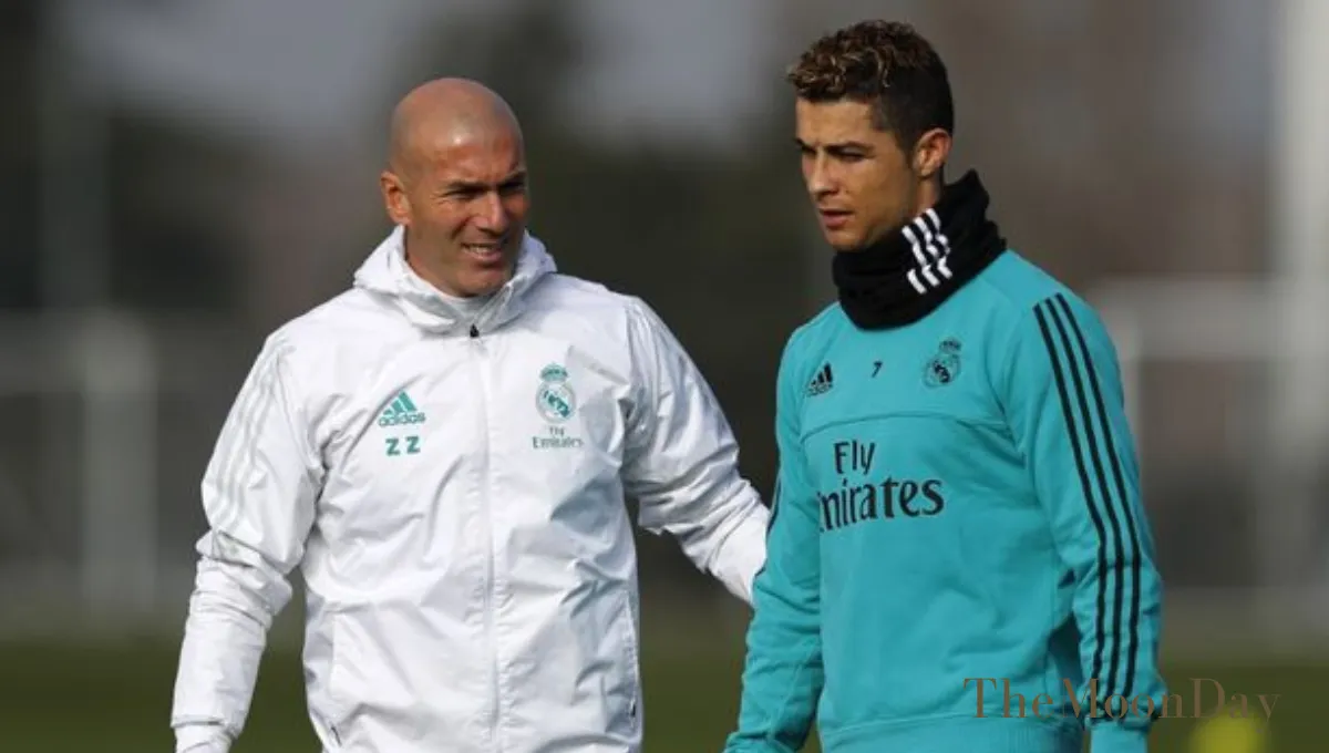 Zinedine Zidane and Cristiano Ronaldo Training in Read Madrid