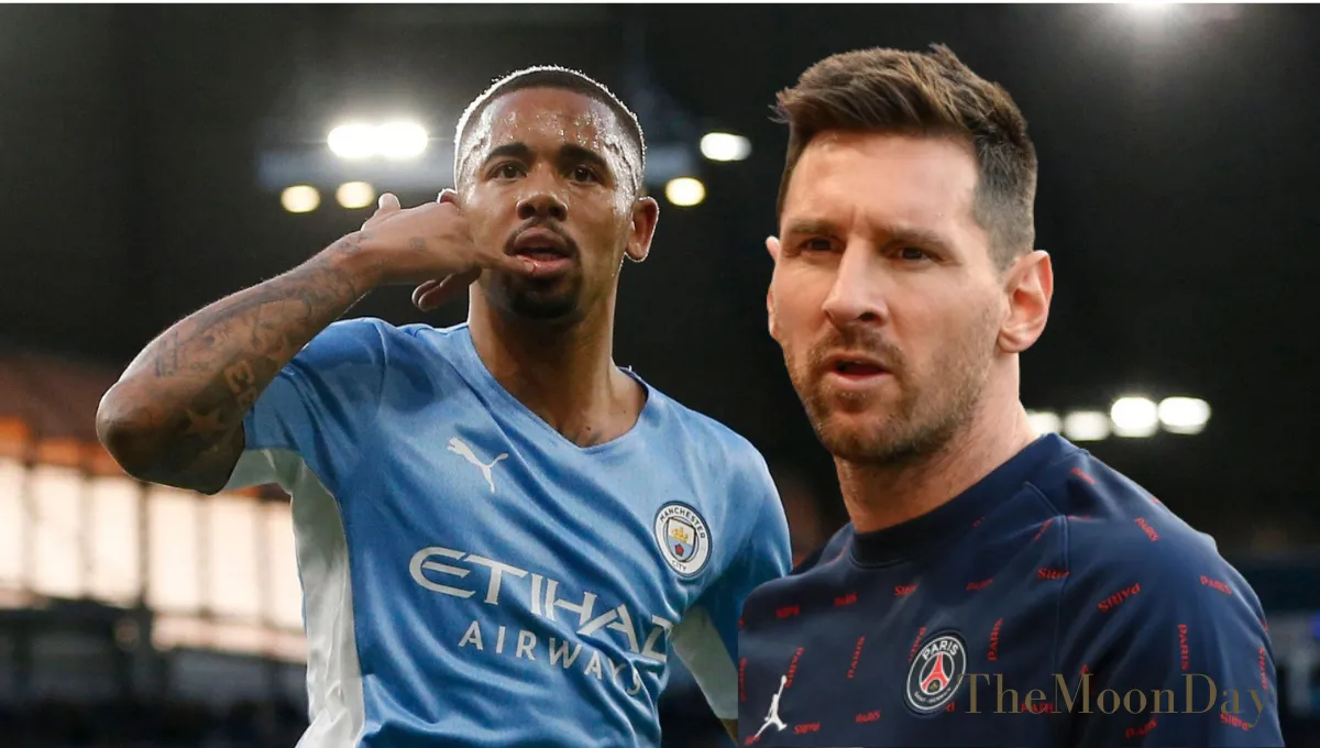 Gabriel Jesus and Lionel Messi 