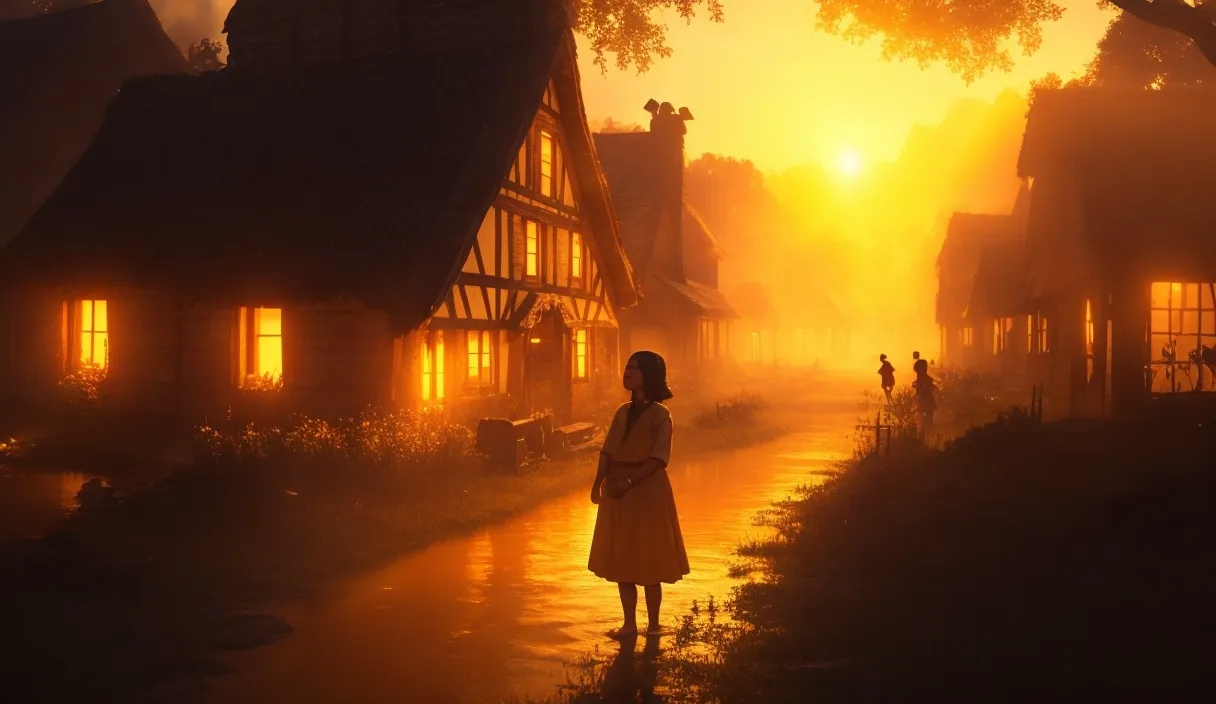 As the entity dissipated the village was bathed As the entity dissipated the village was bathed