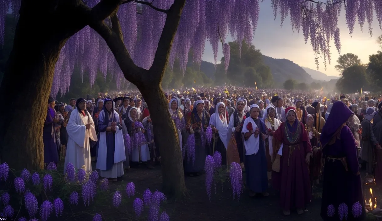 The villagers grateful for the peace and prospe The villagers grateful for the peace and prospe