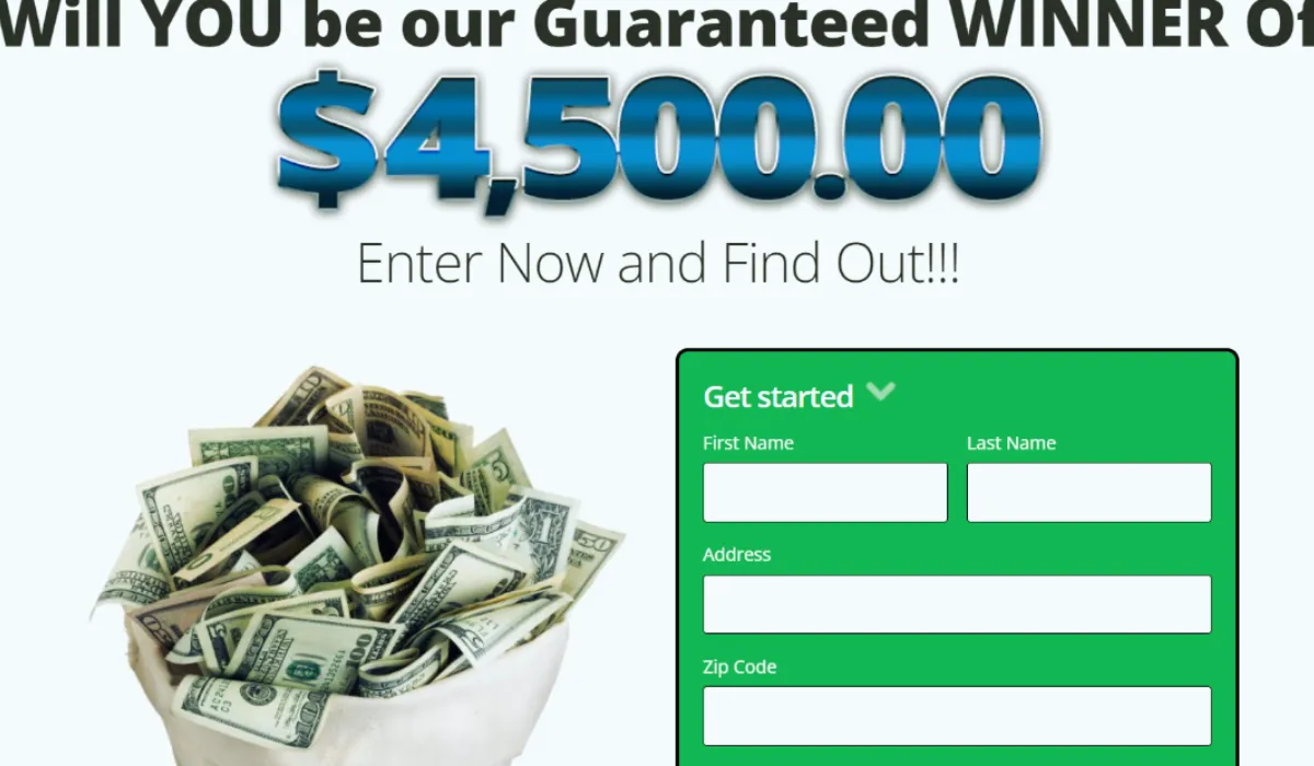Financial Opportunities: Enter for a Chance to Win $4,500.00 Cash!